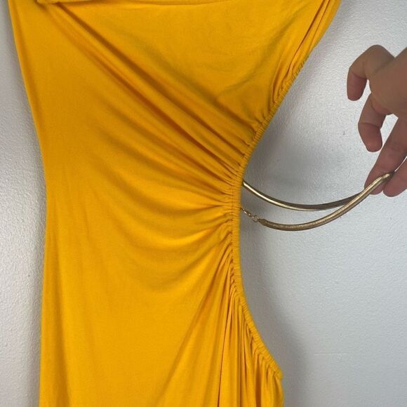 WeWoreWhat Snake Chain Cut Out Maxi Dress in Tangerine - Picture 5 of 12